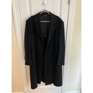 RARE Vintage BW HARRIS‎ 100% Cashmere Over Coat Trench Long Jacket